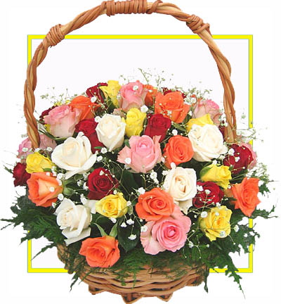 Heart's Desire Assorted Roses Basket