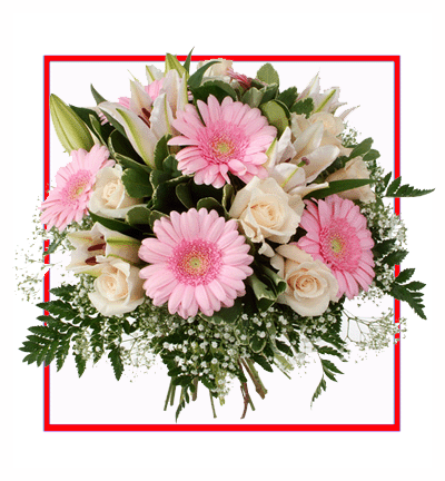 Joyful Yellow Rose and Pink Gerbera Bunch