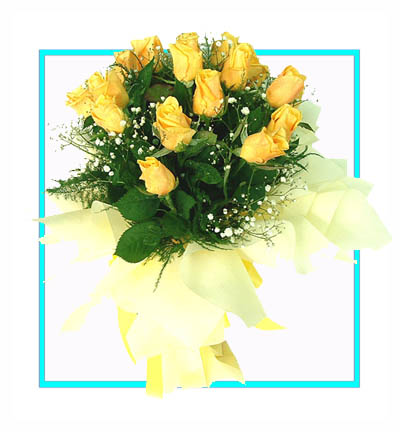 [N-14-Y-R-1] Heartfelt Flower Bouquet of Yellow Roses