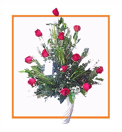 [IF-N-12-RR- VASE-1] Red rose bouquet