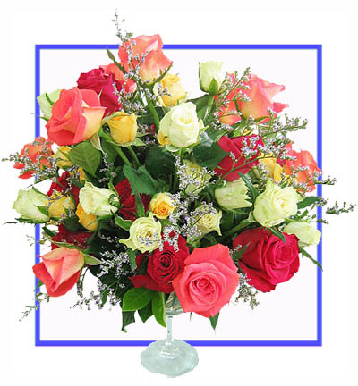 [PN-N-25-RYO-R-1] Bunch of 25 Mixed Colour Roses