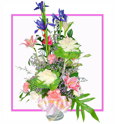 [B-20-PC-LILLY-1] Beautiful Basket of Carnations & Lilies