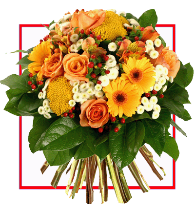 [N-12-YR-YGER-1] Sunny Yellow Roses with Gerberas Bouquet