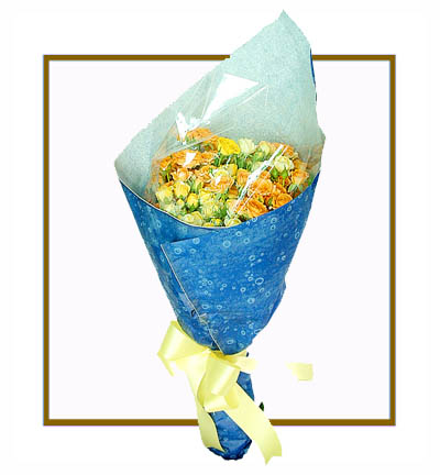 [PN-N-25-YO-R-1] Bouquet of Yellow & Orange Roses